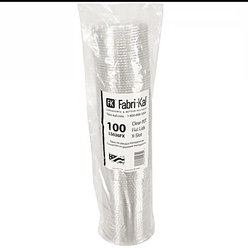 Kal-Clear Lid Flat 4.4X0.4 IN PET Clear For 32 OZ Cold Cup With Hole 1000/Case