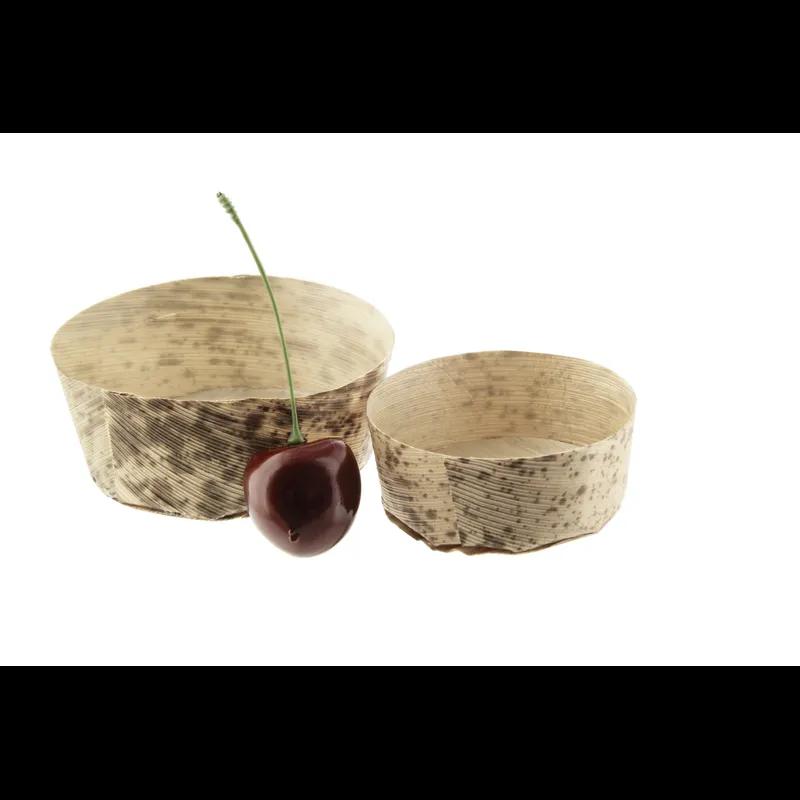 Food Tray Mini 3 OZ Bamboo Leaf Natural Round 50 Count/Pack 20 Packs/Case 1000 Count/Case