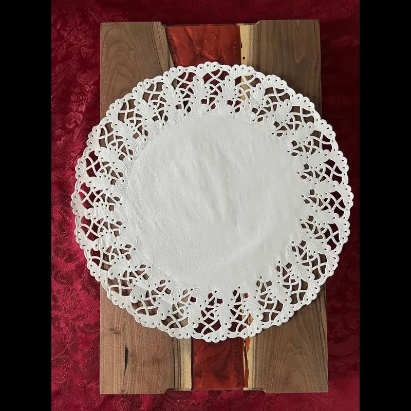 Doily 14.5 IN Paper White Lace Round 250/Box