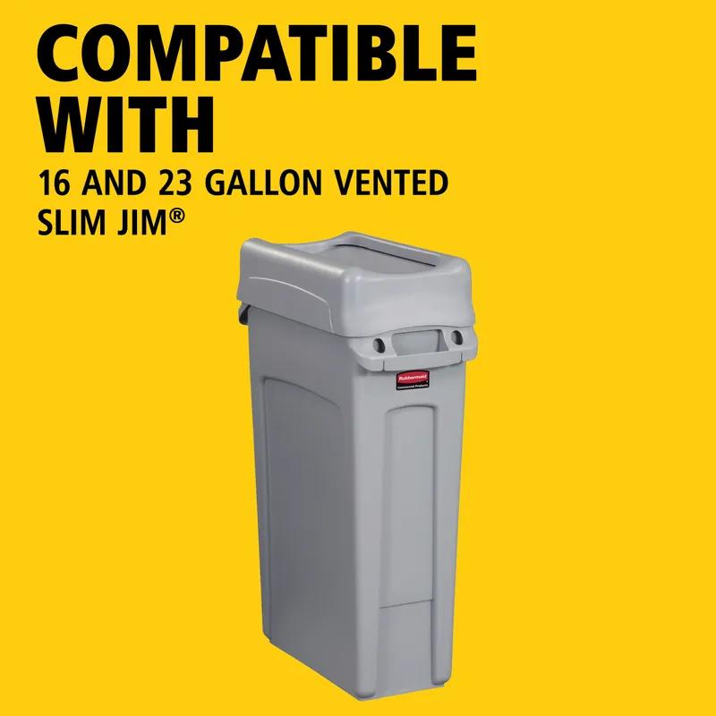 Slim Jim® Swing Lid 20.47X11.34X5.08 IN Gray Rectangle Resin Slim 1/Each