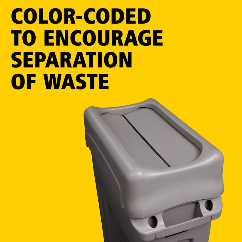 Slim Jim® Swing Lid 20.47X11.34X5.08 IN Gray Rectangle Resin Slim 1/Each