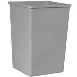 1-Stream Trash Can 19.5X19.5X27.63 IN 35 GAL 140 QT Gray Square Resin 1/Each