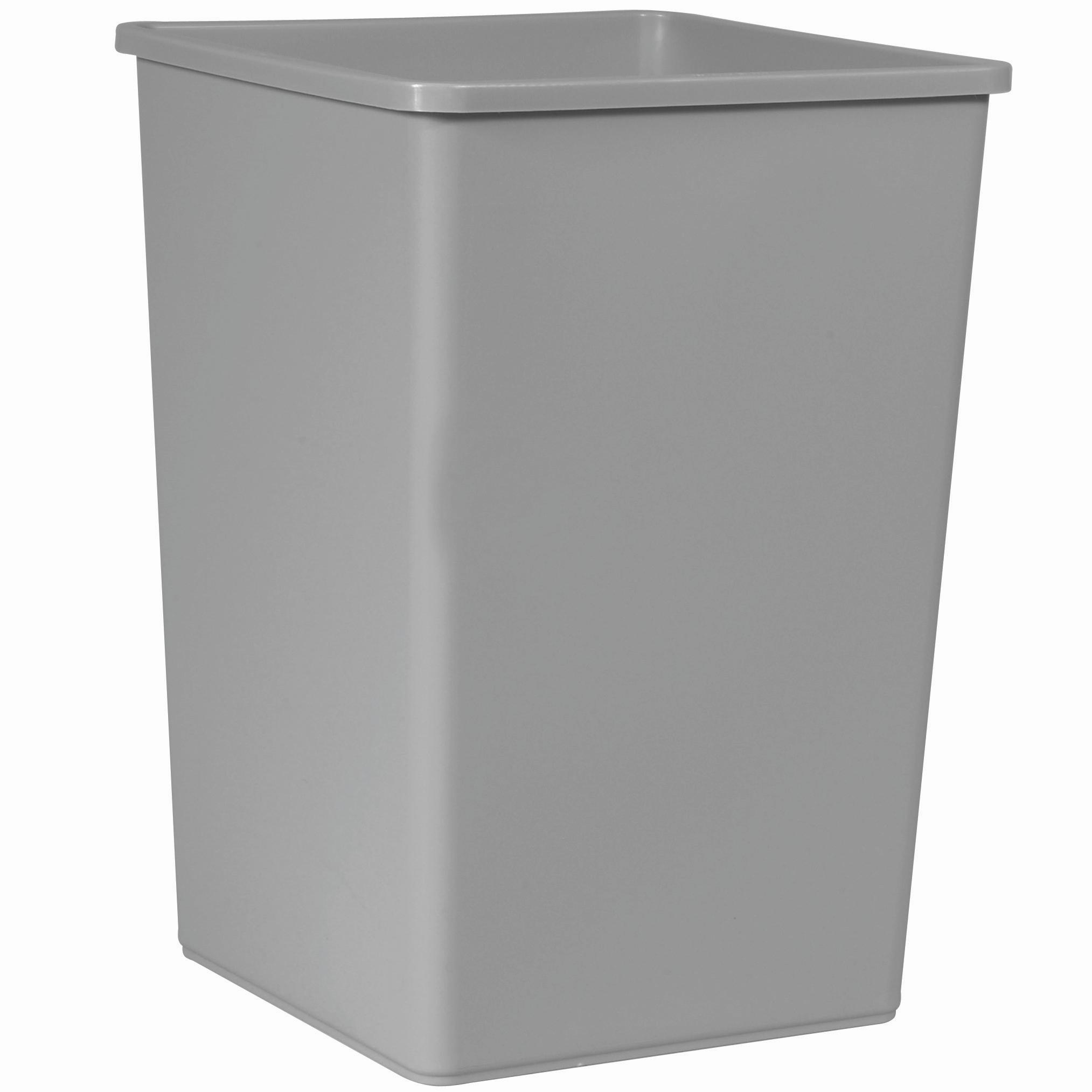 1-Stream Trash Can 19.5X19.5X27.63 IN 35 GAL 140 QT Gray Square Resin 1/Each
