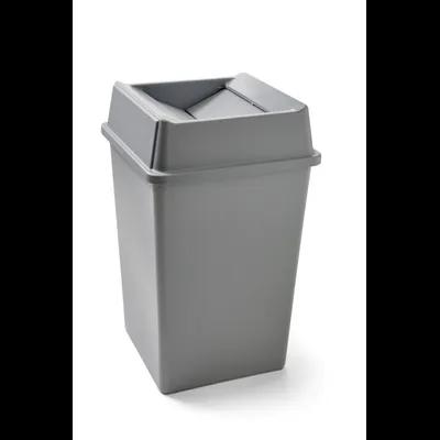 1-Stream Trash Can 19.5X19.5X27.63 IN 35 GAL 140 QT Gray Square Resin 1/Each
