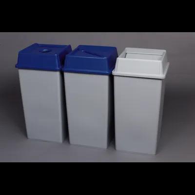 1-Stream Trash Can 19.5X19.5X27.63 IN 35 GAL 140 QT Gray Square Resin 1/Each