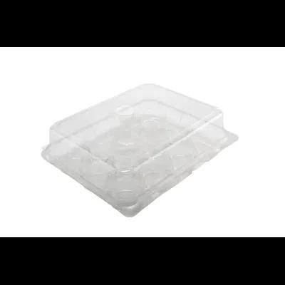 Cupcake Muffin Hinged Container With Dome Lid 13X10.375X3.688 IN 12 Compartment Plastic Clear Rectangle 100/Case
