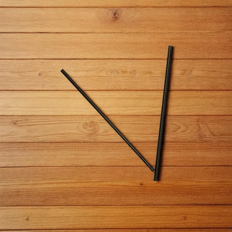 Victoria Bay Jumbo Straw 0.22X5.75 IN PP Black Unwrapped 250 Count/Pack 50 Packs/Case 12500 Count/Case