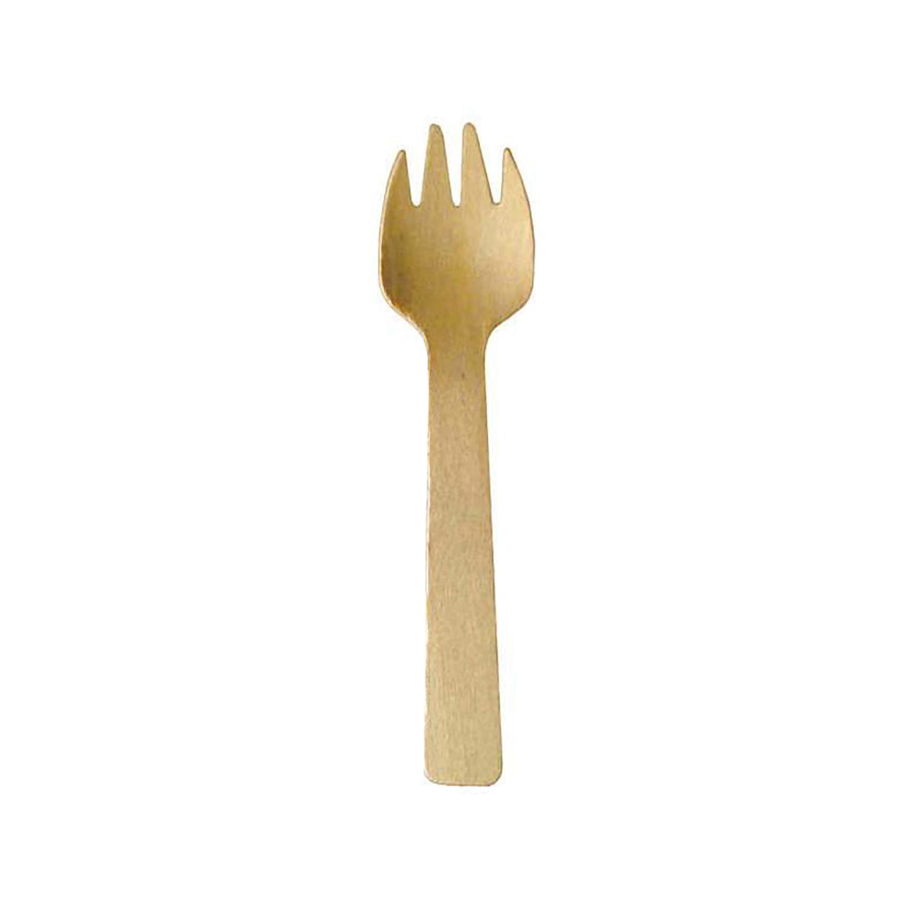 Spork 4.13 IN Wood Natural 100 Count/Pack 30 Packs/Case 3000 Count/Case