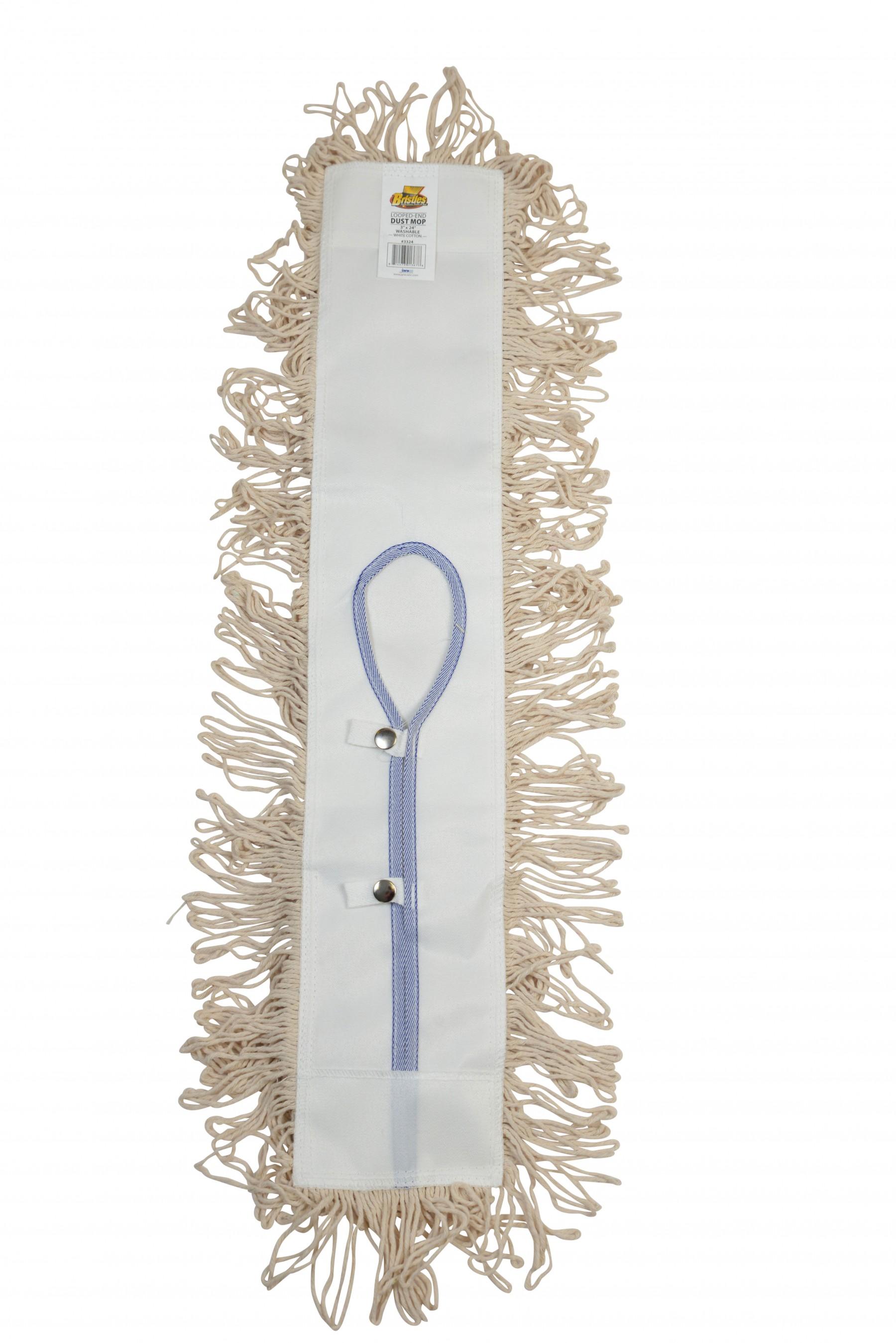 Dust Mop 24X3 IN Natural Cotton Loop End Launderable 1/Each