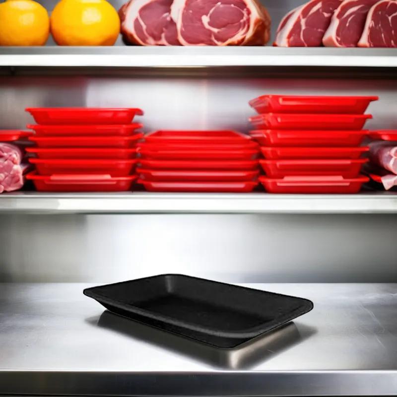 Dyne-A-Pak 8S/38 Meat Tray Polystyrene Foam Black 500/Case