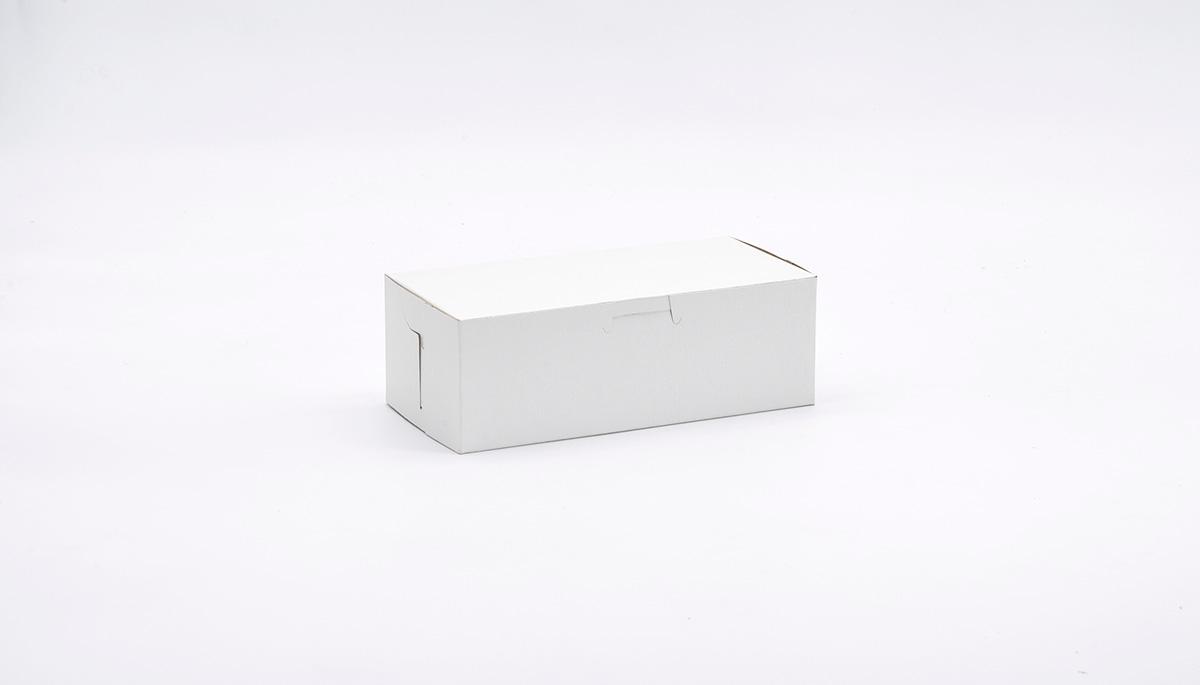 Easy Lock Cake Box 8X4X2.75 IN SUS Paperboard CRB White Rectangle Lock Corner 1-Piece 250/Bundle