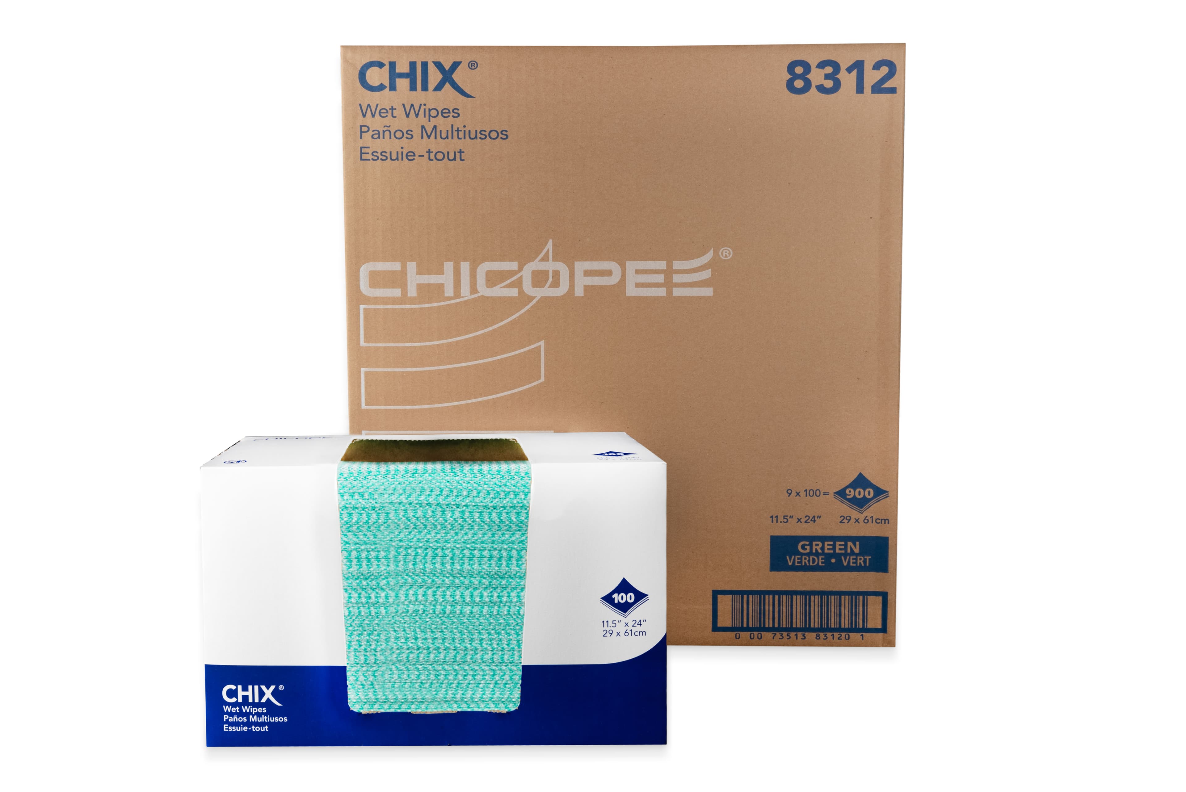 Chicopee® Chix® Food Service Cleaning Wipe 24X11.5 IN Green 1/Case