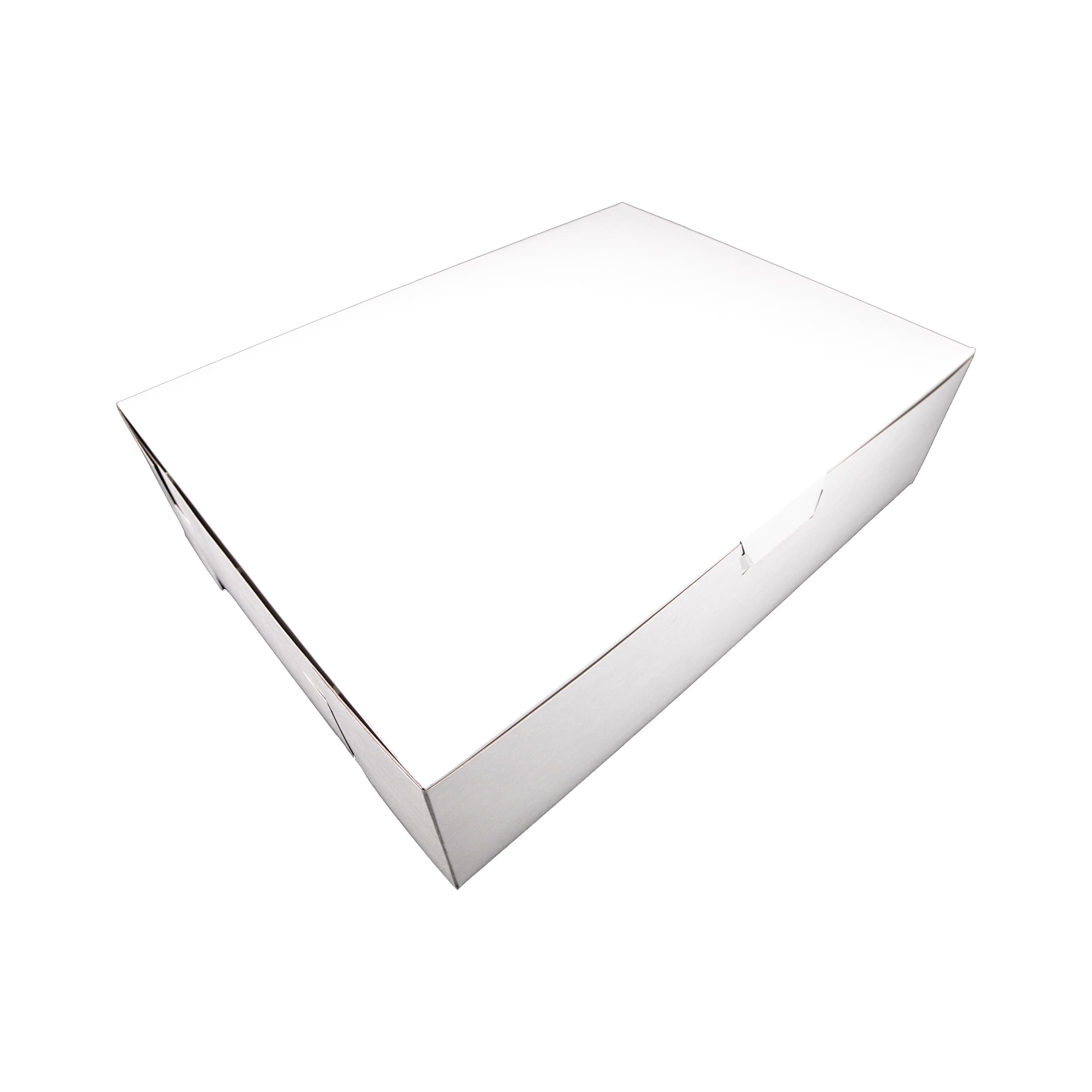Bakery Box 19X14X5 IN Clay-Coated Kraft Board White Kraft Rectangle Lock Corner 50/Bundle