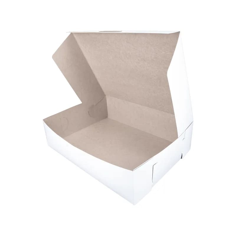 Bakery Box 19X14X5 IN Clay-Coated Kraft Board White Kraft Rectangle Lock Corner 50/Bundle