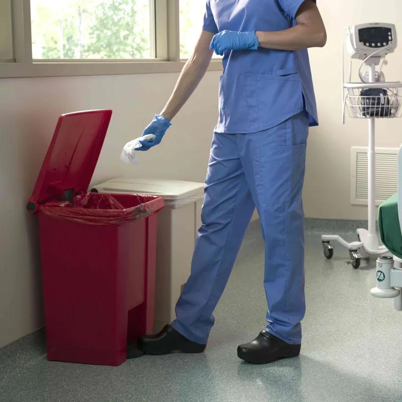 Trash 1-Stream Trash Can 16.1X19.8X26.5 IN 18 GAL 72 QT Red Resin Step-On 1/Each