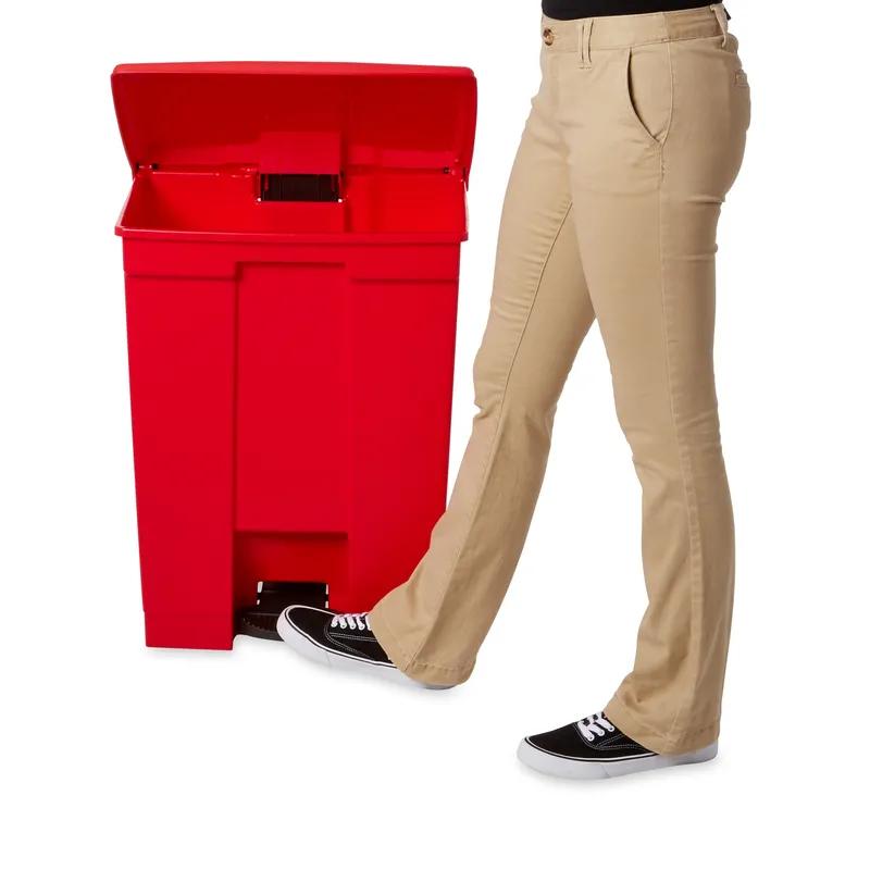 Trash 1-Stream Trash Can 16.1X19.8X26.5 IN 18 GAL 72 QT Red Resin Step-On 1/Each