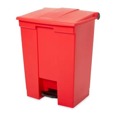 Trash Can 18 GAL 72 QT Red Plastic Step-On 1/Each