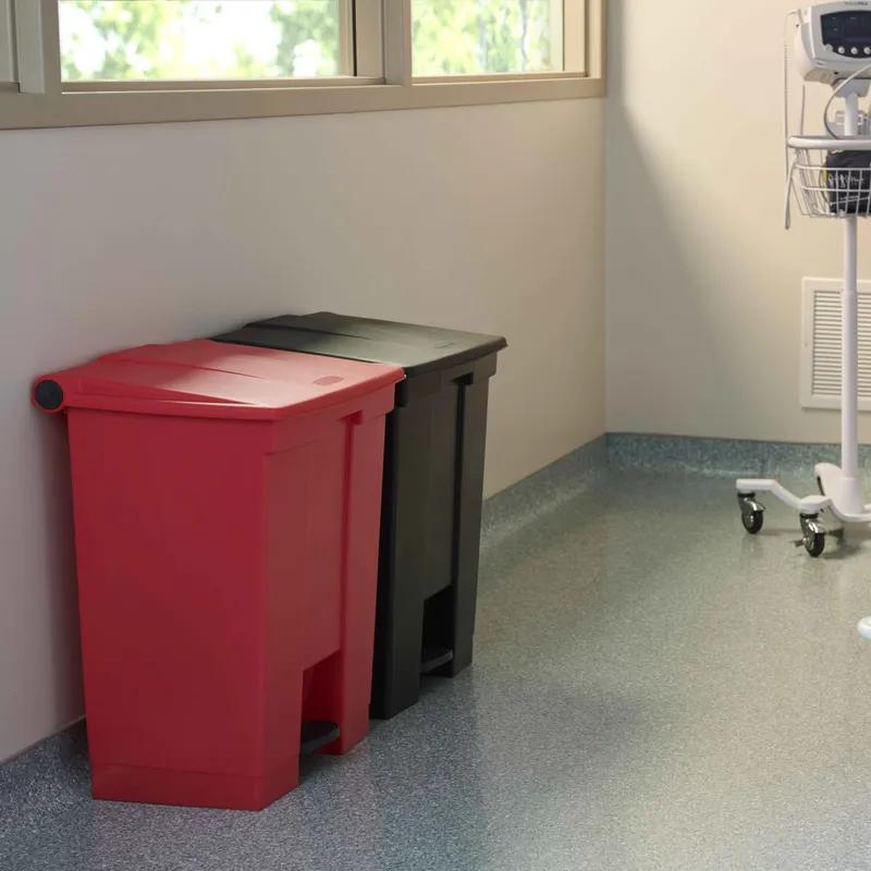 Trash 1-Stream Trash Can 16.1X19.8X26.5 IN 18 GAL 72 QT Red Resin Step-On 1/Each