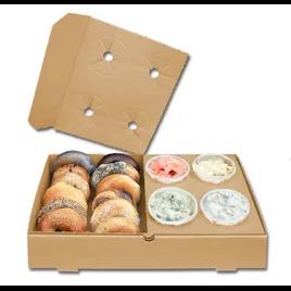 The Catering Box SIDE BAR 21X13.25X4 IN 8 Compartment Corrugated Cardboard Kraft With Perforated Tear Off Lid 25/Bundle