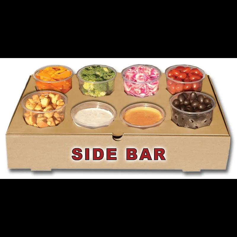 The Catering Box SIDE BAR 21X13.25X4 IN 8 Compartment Corrugated Cardboard Kraft With Perforated Tear Off Lid 25/Bundle