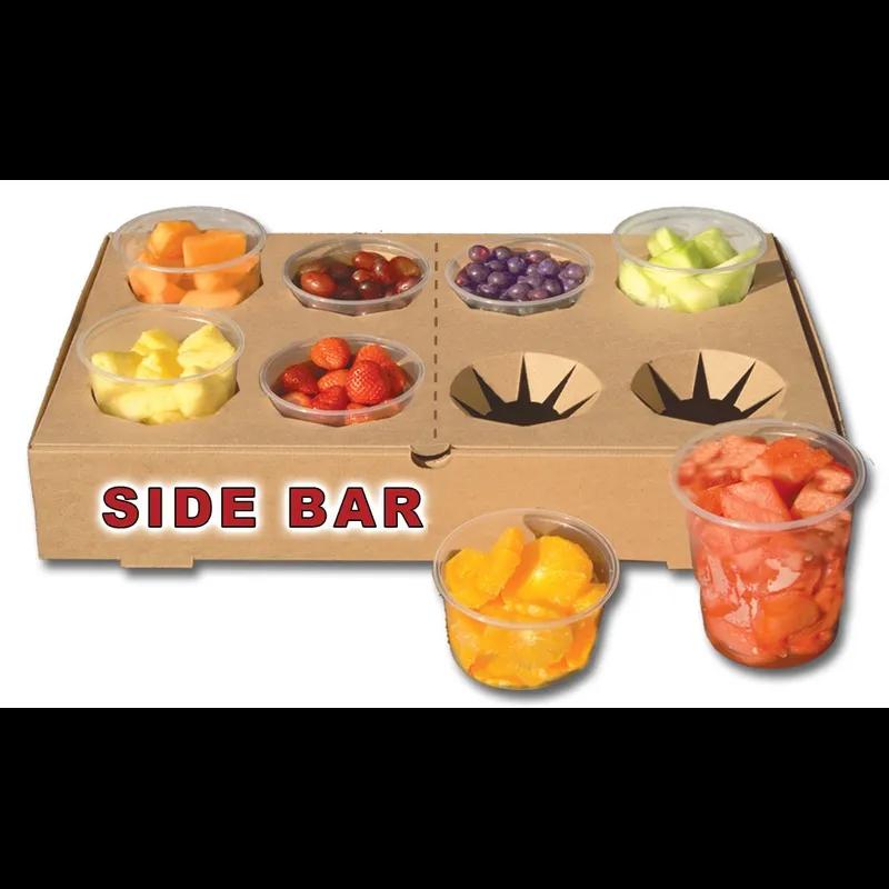 The Catering Box SIDE BAR 21X13.25X4 IN 8 Compartment Corrugated Cardboard Kraft With Perforated Tear Off Lid 25/Bundle