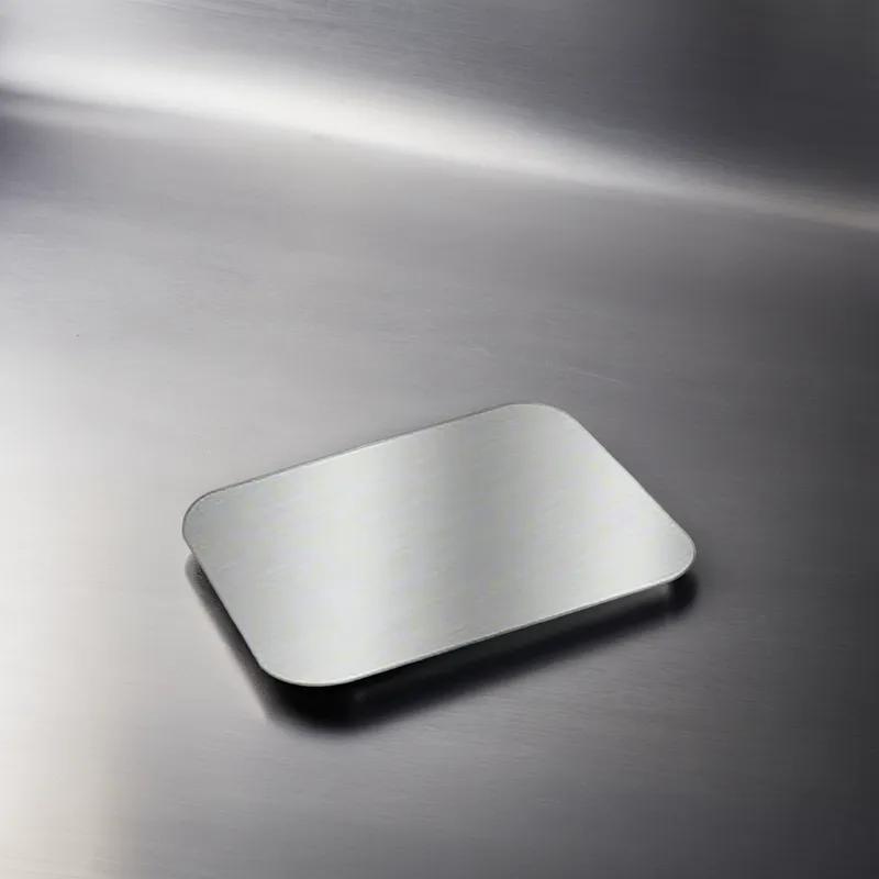 Lid Flat 9.5X7 IN Foil-Lined Paper Silver White Oblong For Container Laminated 250/Case