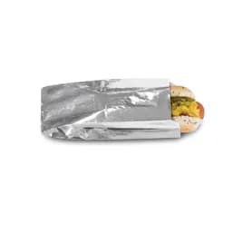 Bagcraft® Hot Dog Hoagie & Sub Bag 3.5X1.5X8.5 IN Foil-Lined Paper Silver White Plain Insulated 1000/Case