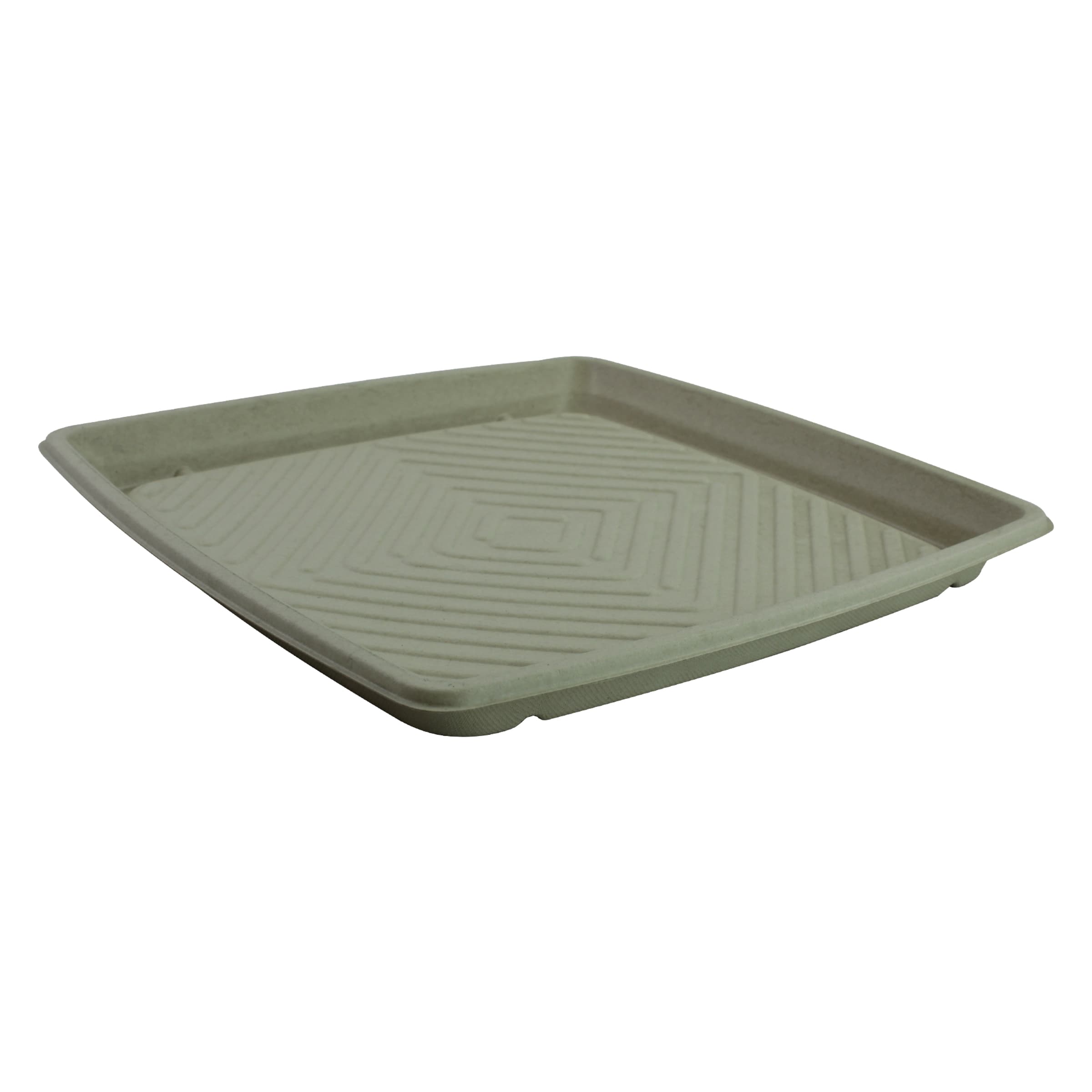 Serving Tray Base 14X14X1.06 IN Pulp Fiber Kraft Square 25/Case