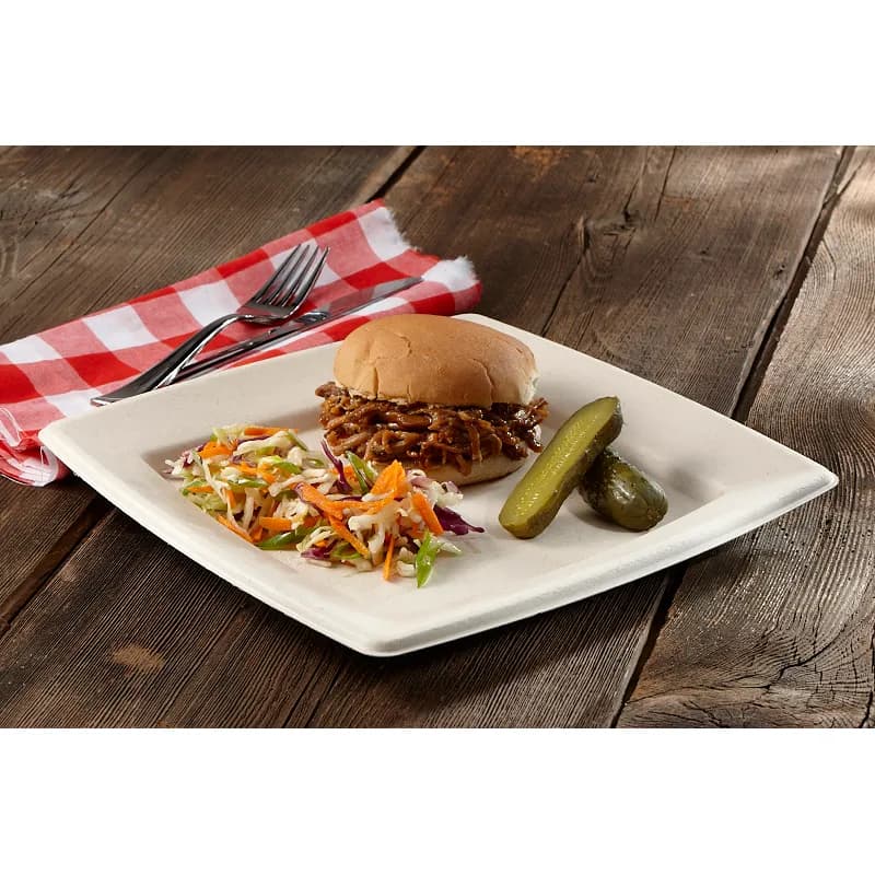 Plate 10X10 IN Pulp Fiber Kraft Square 300/Case