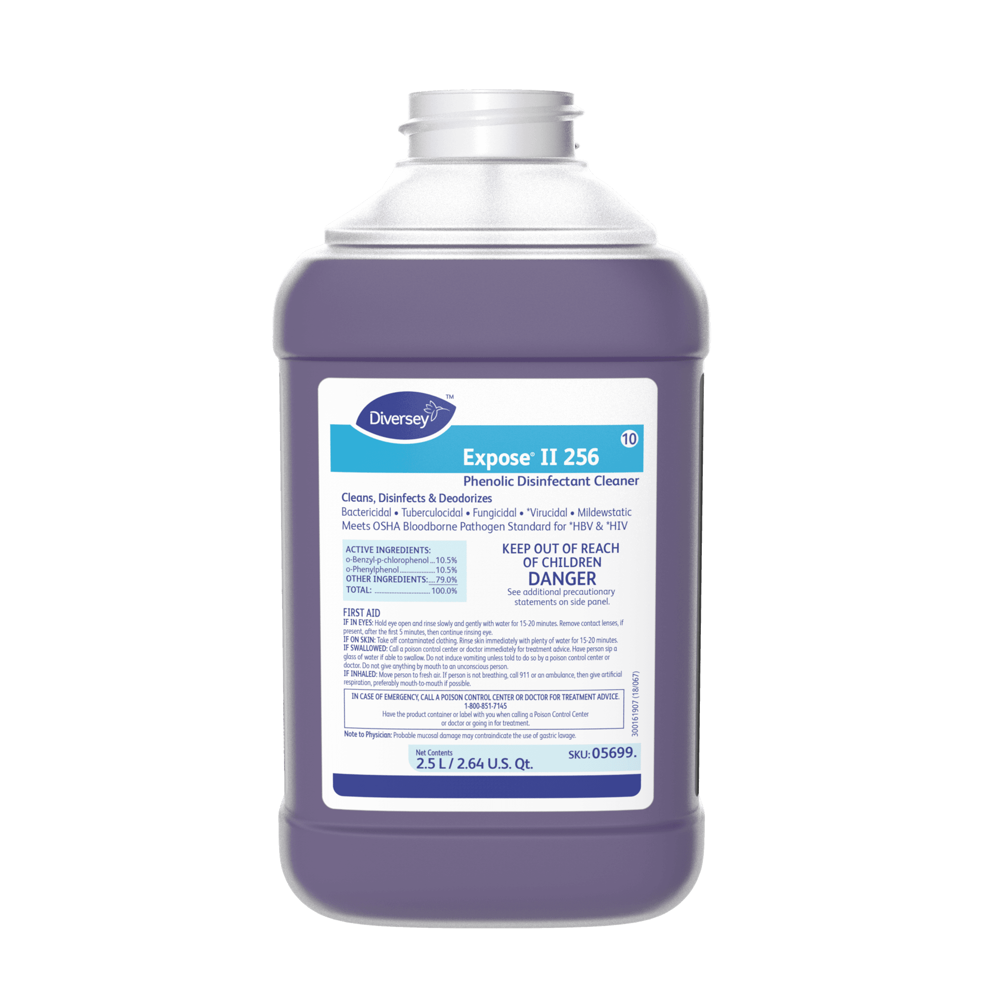 Expose II 256® Citrus Scent Disinfectant Cleaner 2.5 L Multi Surface Liquid Concentrate Phenolic For J-Fill 2/Case
