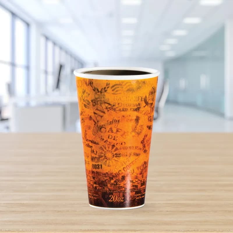 Dart® Fusion® Cup Insulated 20 OZ Polystyrene Foam Paper Multicolor Escape® 20 Count/Pack 25 Packs/Case 500 Count/Case