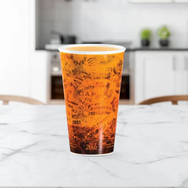 Dart® Fusion® Cup Insulated 20 OZ Polystyrene Foam Paper Multicolor Escape® 20 Count/Pack 25 Packs/Case 500 Count/Case