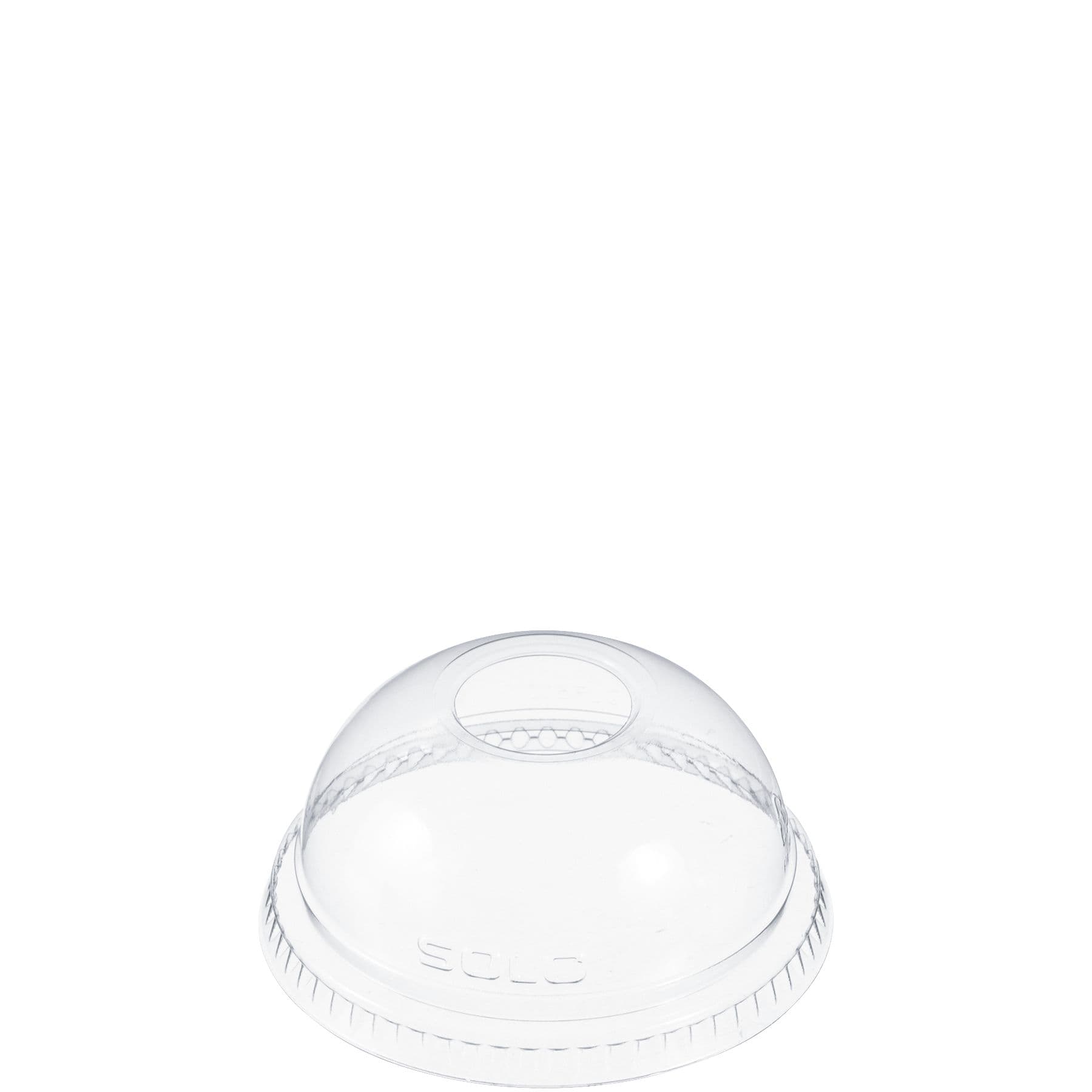 Dart® Lid Dome 3.243X1.48 IN PET Clear For 9-10 OZ Cold Cup With Hole Freezer Safe 100 Count/Pack 10 Packs/Case