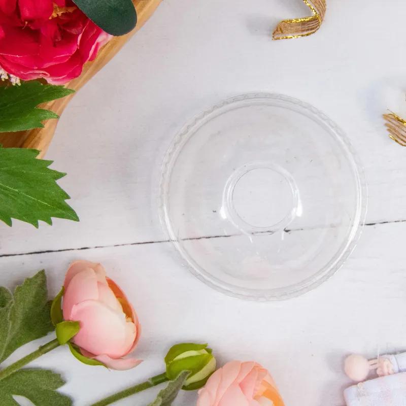 Dart® Lid Dome 3.243X1.48 IN PET Clear For 9-10 OZ Cold Cup With Hole Freezer Safe 100 Count/Pack 10 Packs/Case