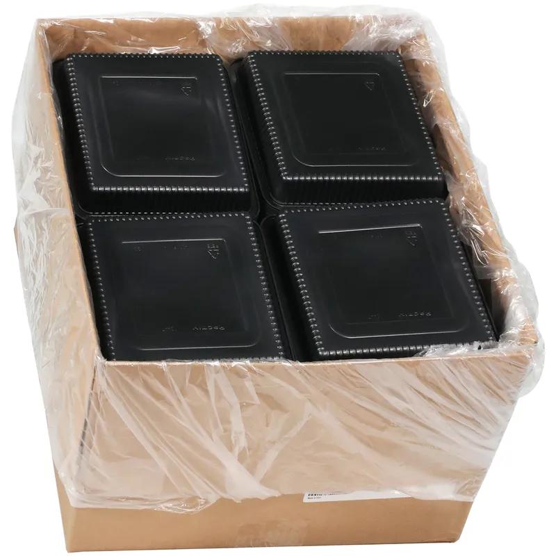 Cornbread Container 7.8X7.8X1.33 IN CPET Black Square Bakeable 440/Case