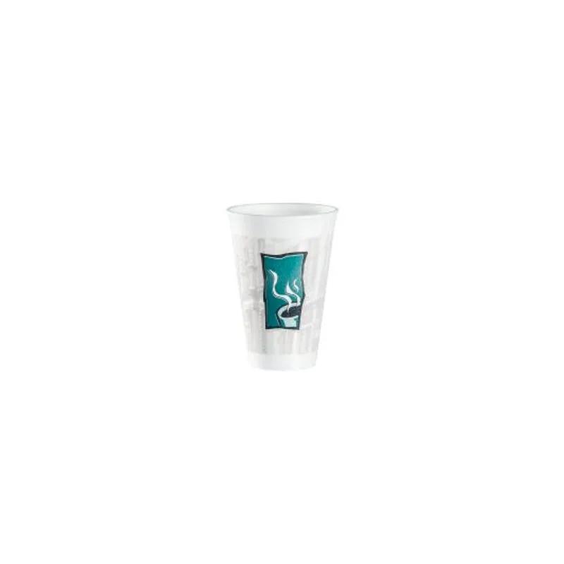 Dart® ThermoGlaze® Cup Insulated 16 OZ Polystyrene Foam Green Uptown 1000/Case