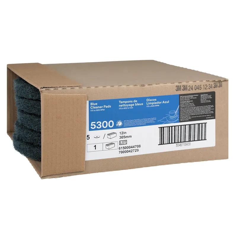 3M™ 5300 Cleaning Pad 12X1 IN Blue Non-Woven Polyester Fiber Nylon Fiber 175-600 RPM Center Hole 5/Case
