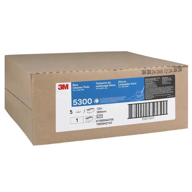 3M™ 5300 Cleaning Pad 12X1 IN Blue Non-Woven Polyester Fiber Nylon Fiber 175-600 RPM Center Hole 5/Case