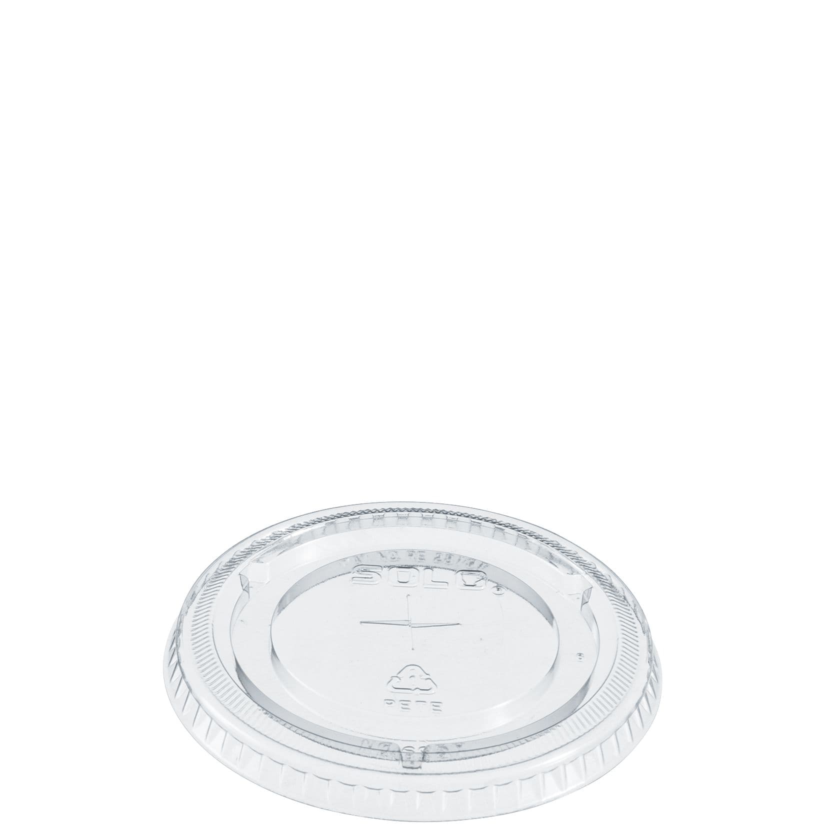 Solo® Lid Flat 3.578X0.368 IN PET Clear For 12-14 OZ Cold Cup With Hole Freezer Safe 100 Count/Pack 10 Packs/Case