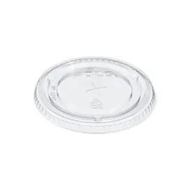 Solo® Lid Flat 3.9X0.4 IN PET Clear For Cup With Hole 1000/Case