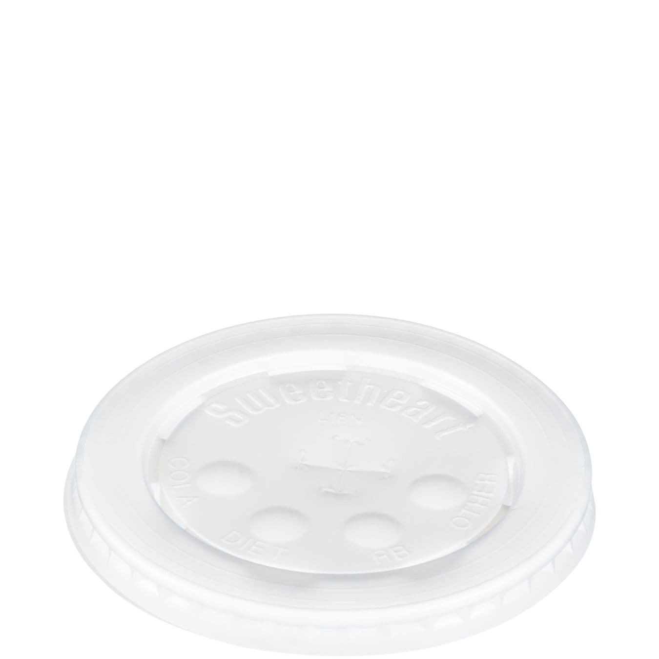 Solo® Lid Flat 3.639X0.469 IN HIPS Translucent For 12-24 OZ Cup Identification With Hole 125 Count/Pack 16 Packs/Case