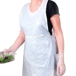 Apron Medium (MED) 46X28 IN White 1.5MIL Heavyweight Disposable Waterproof 500/Case