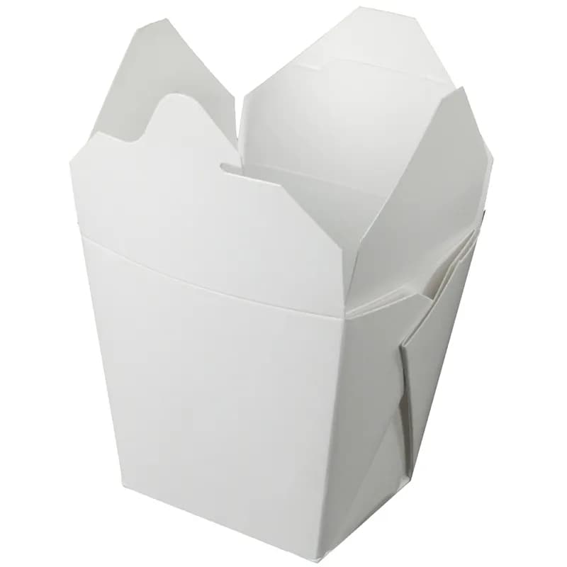 Fold-Pak® Food Pail 32 OZ 4X4X4.25 IN Paper White Square Without Handle Microwave Safe 450/Case