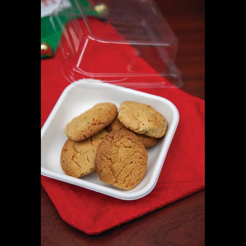 WorldView Take-Out Container Base 5X5 IN Sugarcane White Square Cut Resistant Grease Resistant 800/Case