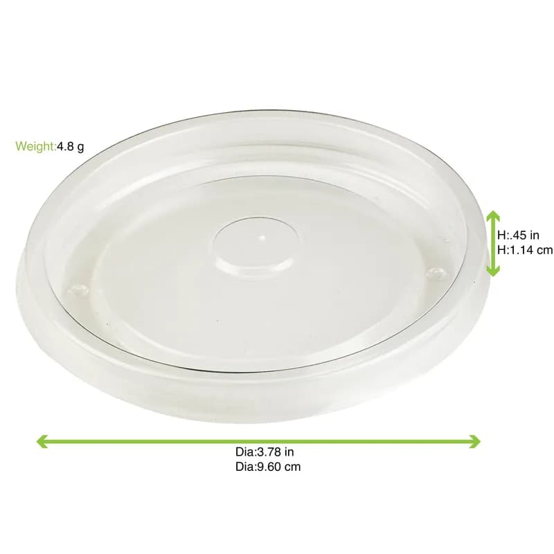 Lid Flat 3.78X0.4 IN PP Clear Round For Container Microwave Safe Freezer Safe 50 Count/Pack 10 Packs/Case 500 Count/Case