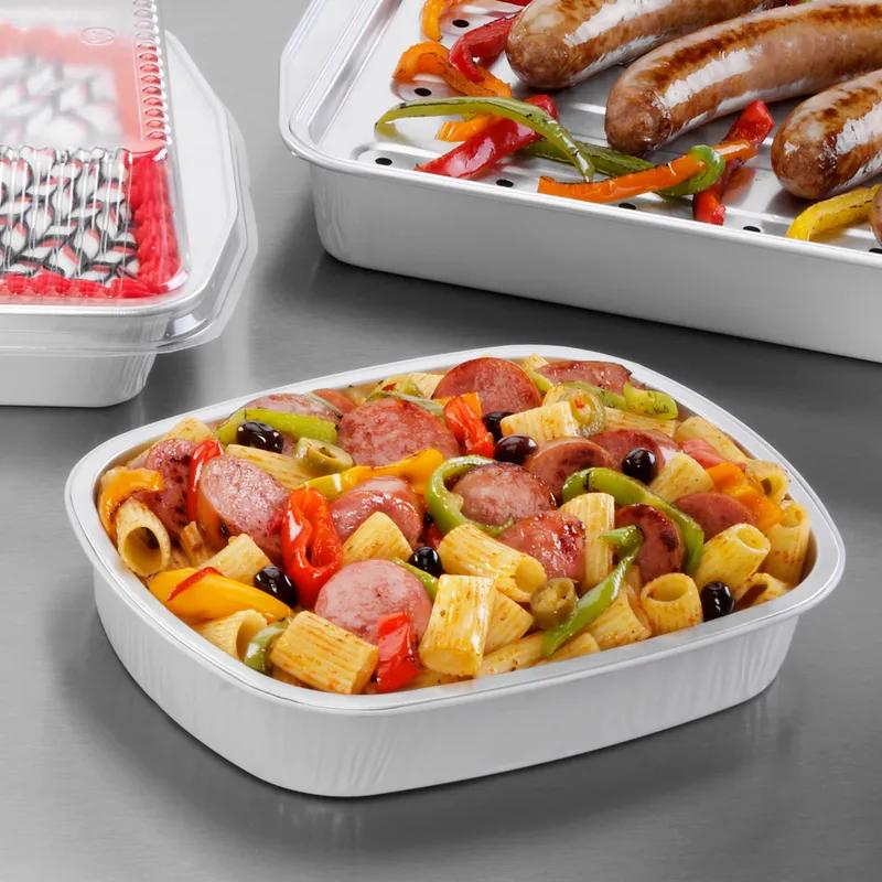 Take-Out Container Base Large (LG) 11X9X2 IN Aluminum Silver Oval 150/Case