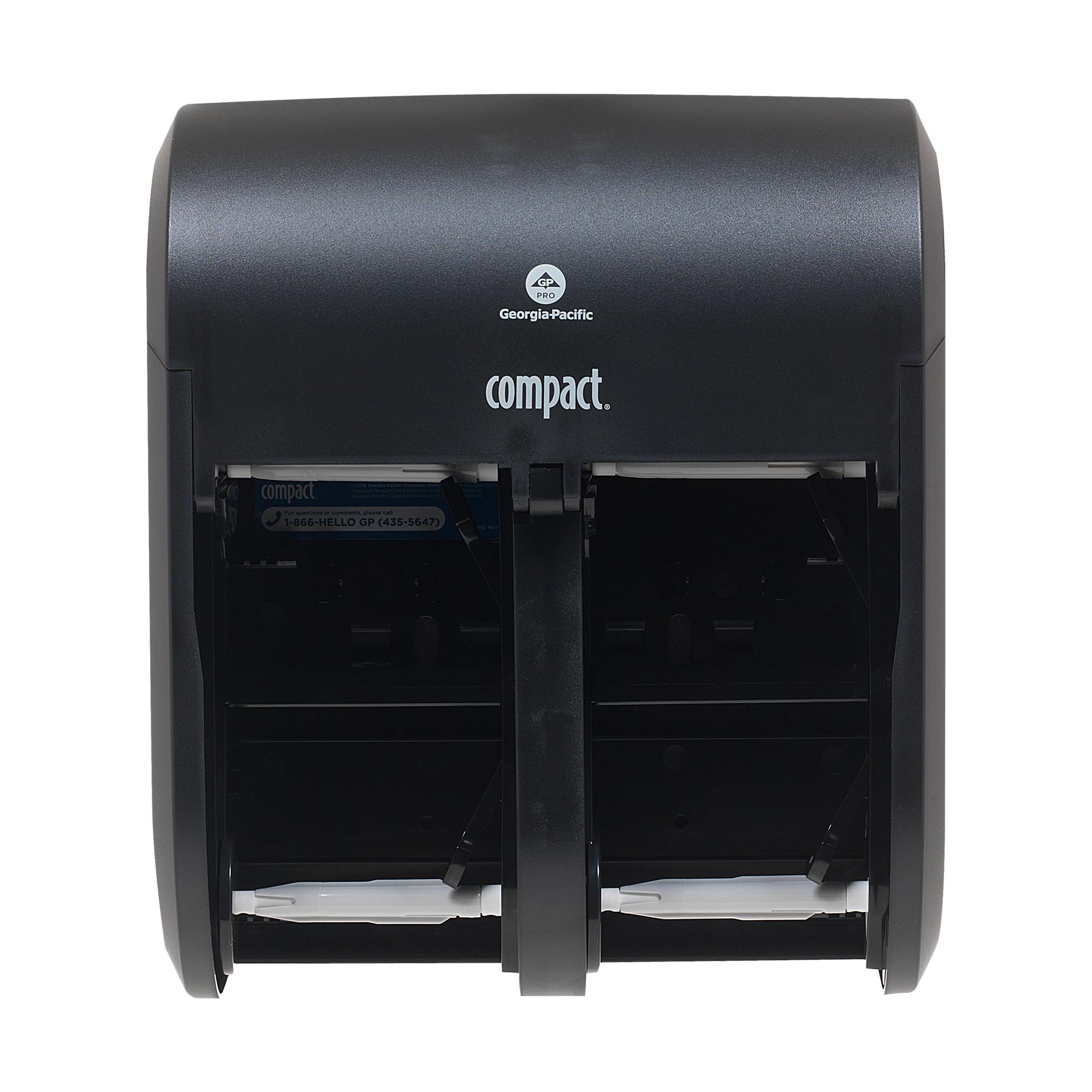 Compact® Toilet Paper Dispenser 5X5.375 IN Wall Mount Black 4-Roll Coreless High Capacity 1/Each
