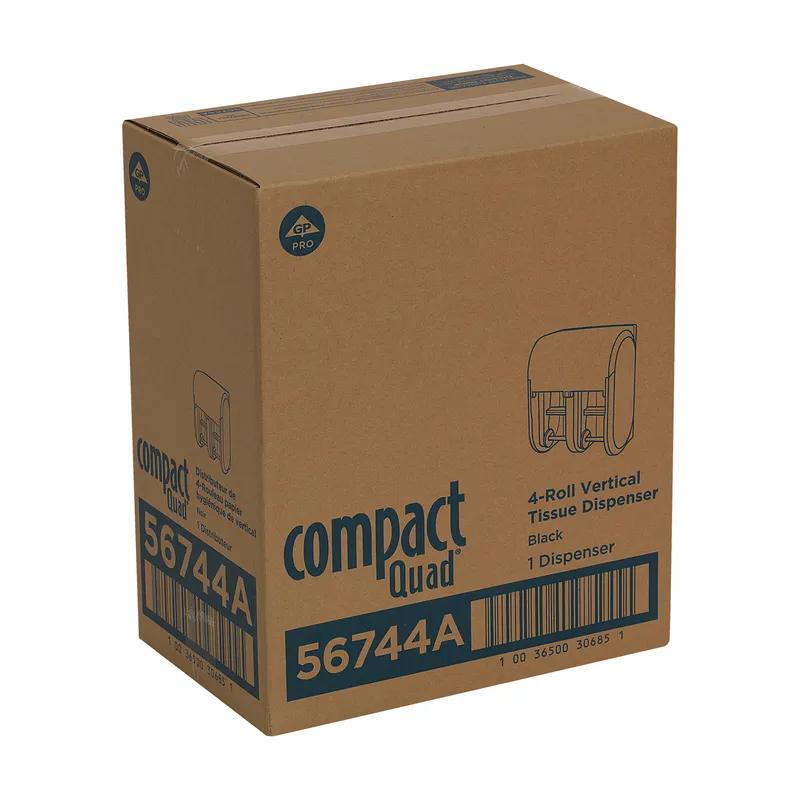 Compact® Toilet Paper Dispenser 5X5.375 IN Wall Mount Black 4-Roll Coreless High Capacity 1/Each