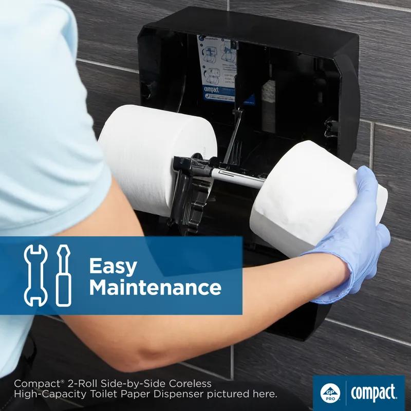 Compact® Toilet Paper Dispenser 5X5.375 IN Wall Mount Black 4-Roll Coreless High Capacity 1/Each