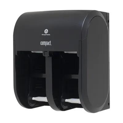 Compact® Toilet Paper Dispenser 5X5.375 IN Wall Mount Black 4-Roll Coreless High Capacity 1/Each